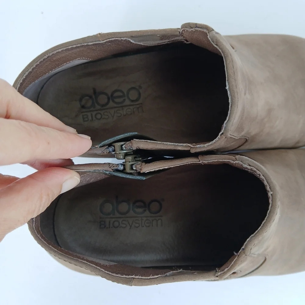 Abeo Felicity Leather Ankle Boots Taupe 7.5